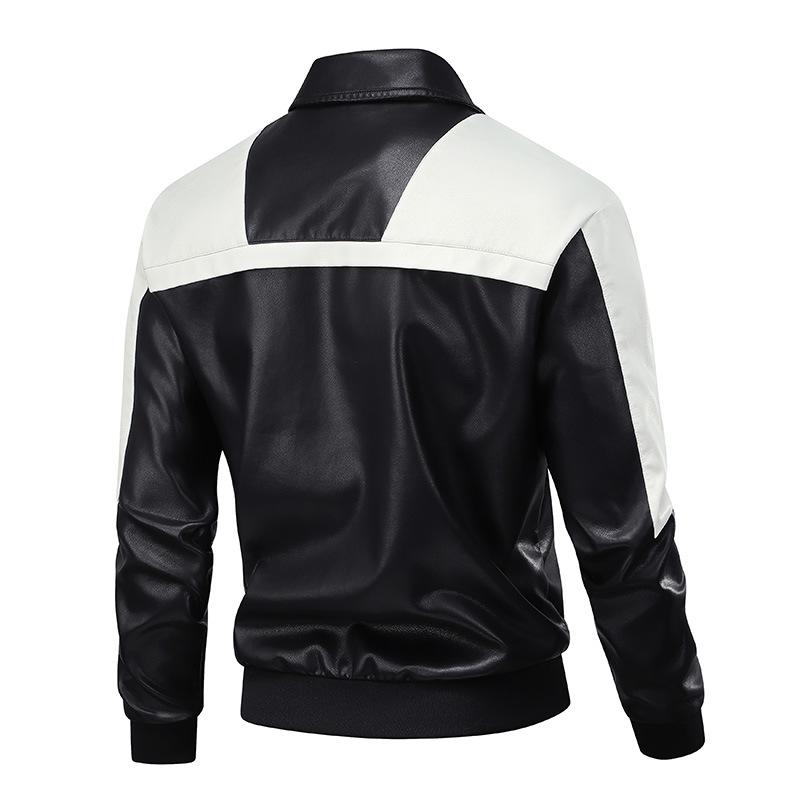 Lederjacke Herbst und Winter Herren Personalisierter Motorradanzug Stehkragen Lederjacke Reitjacke