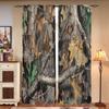 2 Stück, Tarnmuster waldgrüne Blätterzweige Vorhänge - halbverdunkelnd - geeignet für Wohnzimmer, Schlafzimmer, Küche, Heimdeko