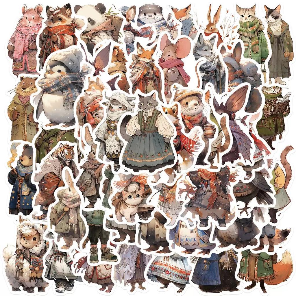 10/50/100pcs Mixed Adorable Humorous Zoo Wild Animals Stickers Aesthetic Designed For Children Toy DIY Skateboard Laptop Phone Car Decals Sticker