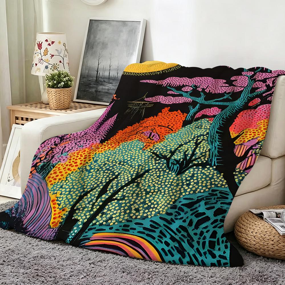 Artist Y Yayoi K Kusama a Art Throw Flannel Throw Blanket Suitable for Sofa Living Room Bedroom