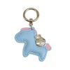Handmade Leather Rocking Horse Keychain Pendant - Cartoon Style