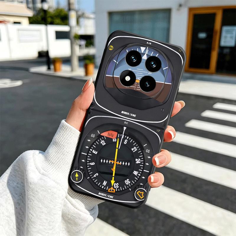 Aircraft Instrument Cockpit Radar Soft Phone Case for Xiaomi Redmi Note 12 13 14 15 Pro Plus 11 12S 11S 11T 10 4G Black Cover Ba