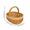 Woven Basket with Lace Trim | Reinforced Wrapped Rim, warm brown Wicker Basket, for Kitchen