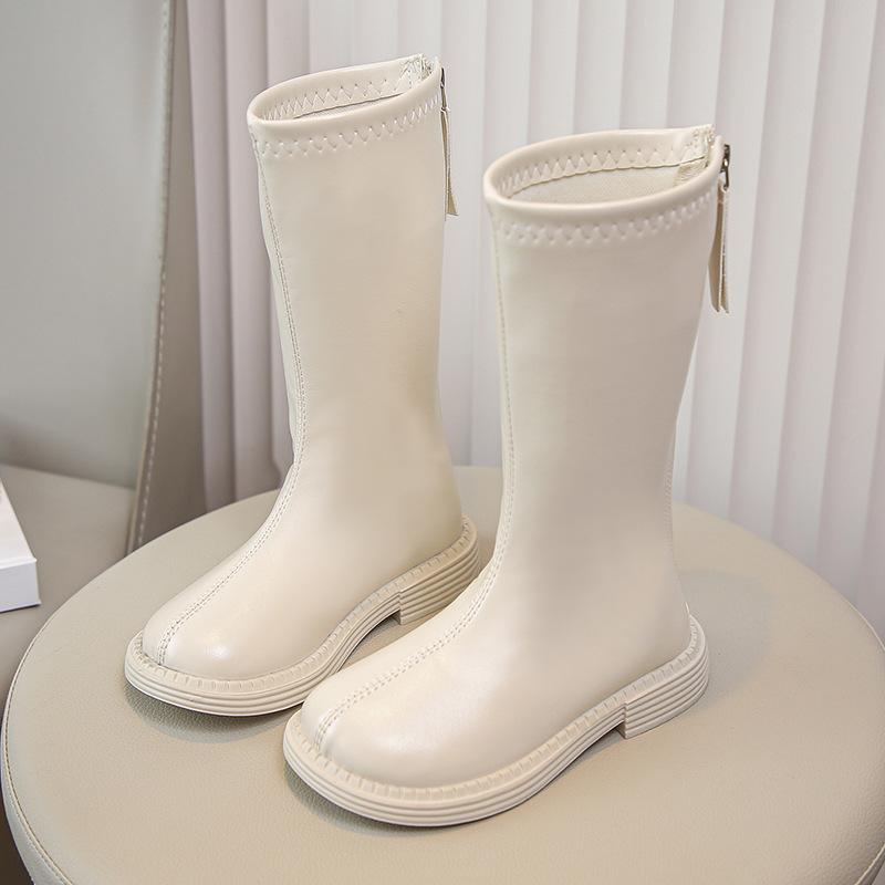 Podzimní a zimní nová korejská verze módních dívčích dlouhých kozaček trendy protiskluzové princeznovské kozačky s měkkou podrážkou střední a starší dětské vysoké kozačky