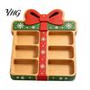 Christmas Tableware for Home Decor Tree Serving Platter, Wooden Snack Tray Holiday Parties, Multi-Compartment Food Display Elk Design Dessert