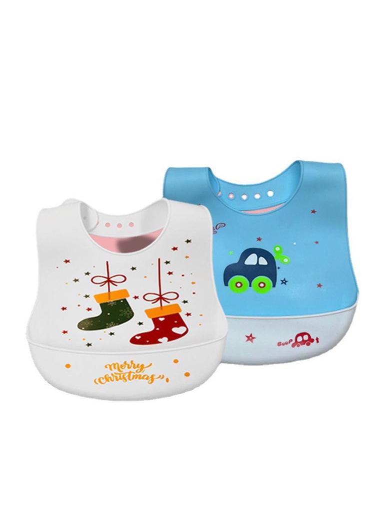 Waterproof Silicone Baby Bib - Large, Wash-Free, Drool & Meal Bib for Newborns and Children