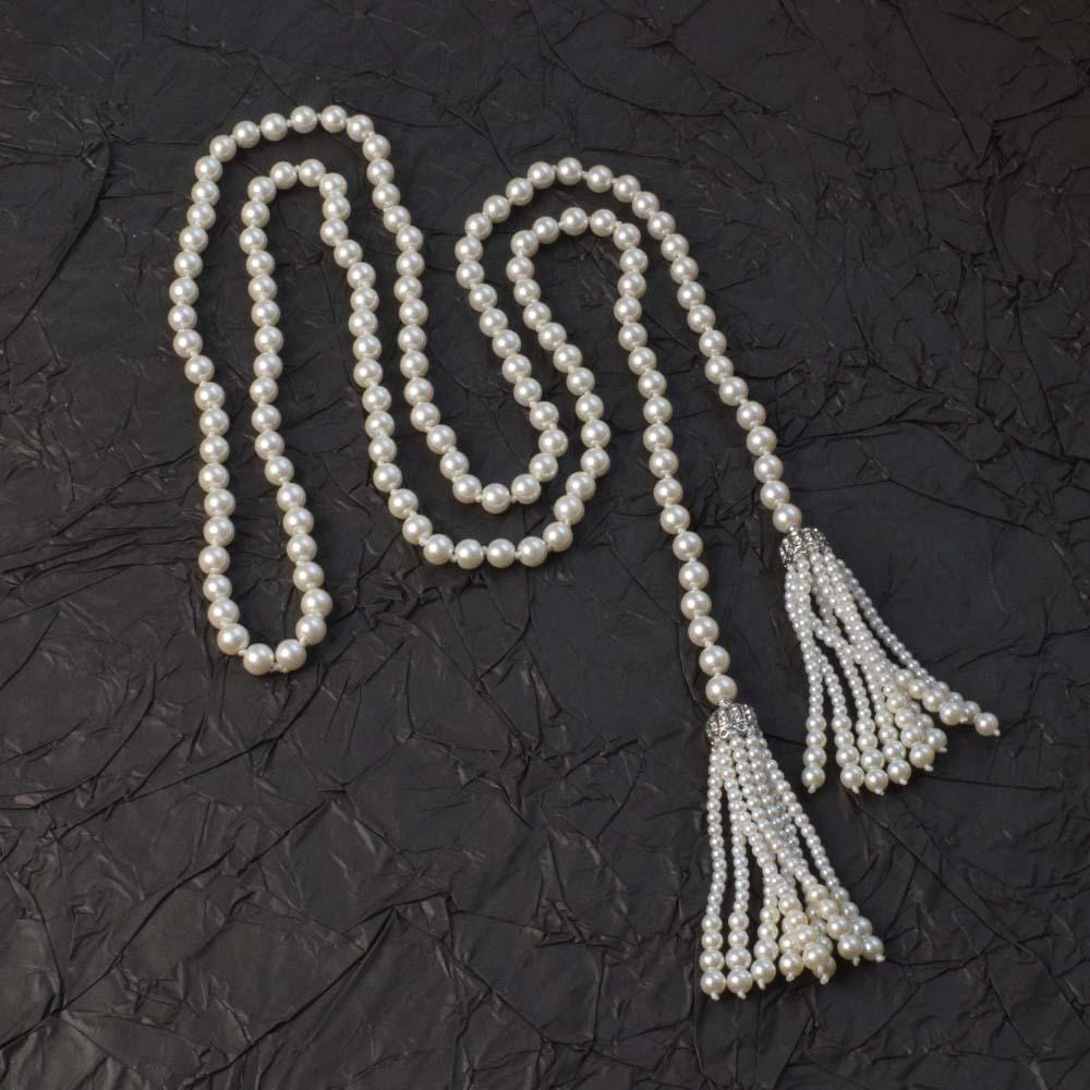 Exaggerate Pearl Beaded Necklace Charm Multilayer Necklace Temperament Sweater Chain  Girls