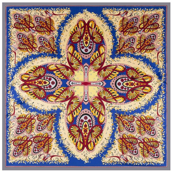 New Arrival Square Silk Ladies Luxury Brand Twill Scarf Shawl Butterfly Print  130*130CM Winter Scarf Women