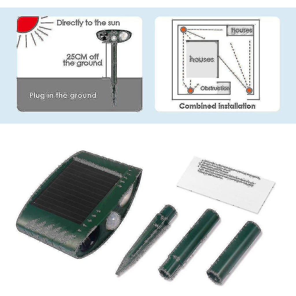 Ultrasonic Deer Repeller - Pack Of 2 - Solar Powered - Get Rid Of Deer In 48 Hours