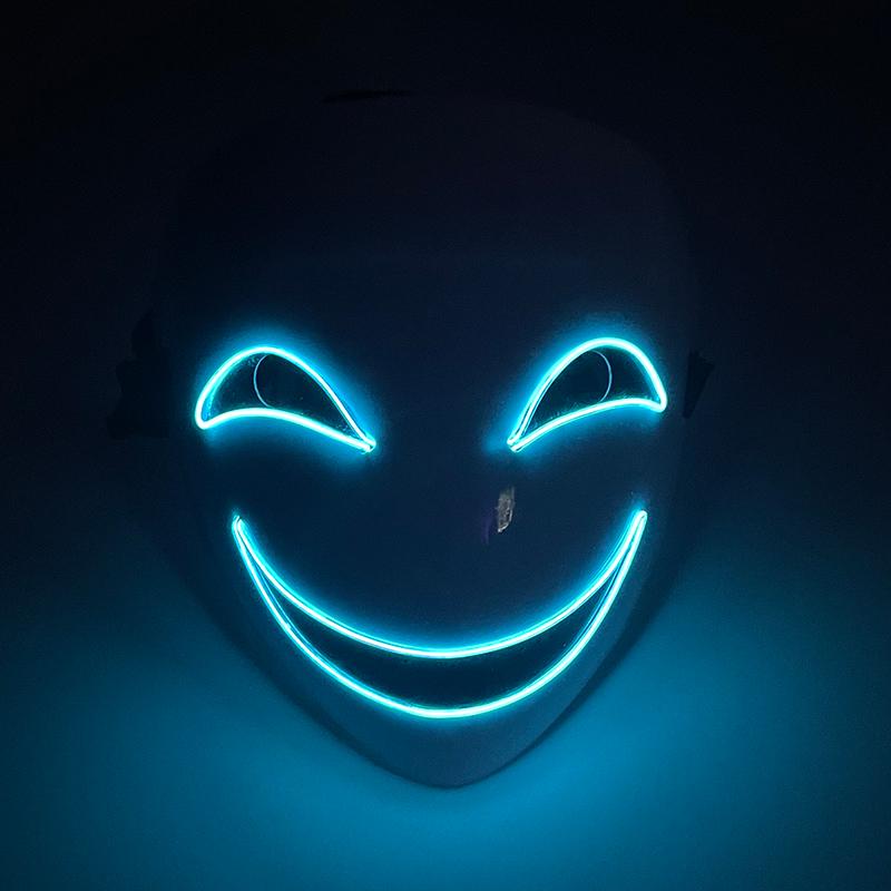Glowing Jet Black Hiruko Kagetane Full Face Mask for Halloween