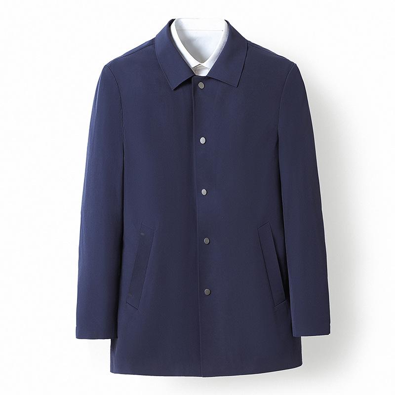 High-End Mittleren Alters Dünner Windbreaker Herren Geknöpft Leichter Luxus Lässig Neu Frühling und Herbst Revers Große Größe Jacke