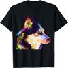 Husky Colorful Pop Art Portrait For Dog Owners Chukcha Sibe Men Women Girls Kids T-Shirt