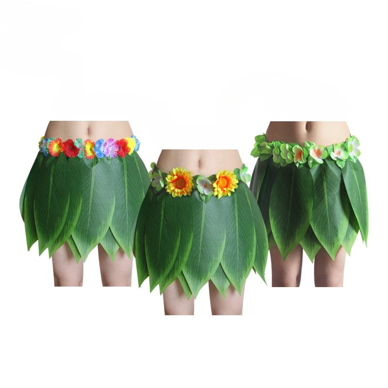 Simulated Leaf Skirt Beach Performance Accessories Festival Party Decoration Skirt Hawaii Children Adult Simulated Grass Skirt