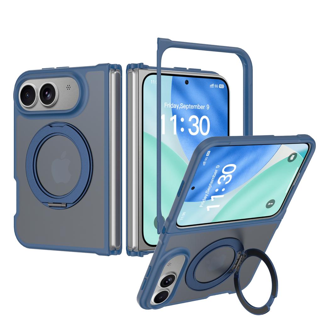 360° Magnetic Bracket Matte Case For iPhone Duo For Magsafe Translucent Shockproof Hard Back Cover Funda