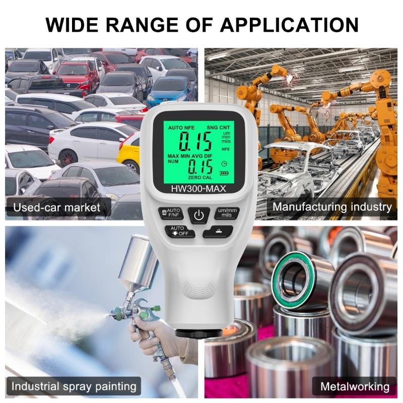 Car Coating Thickness Gauge 0-2000UM Paint Tool Backlit Car Painting Depth Gauge Coating Measuring Tool