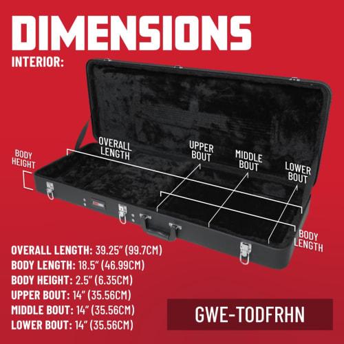GATOR GWE Series Hard Case for Electric Guitars, Plywood with Tolex Lamination, GWE-TODFRHN (Compatible with Ibanez Tim Henson Signature Model TOD10N/
