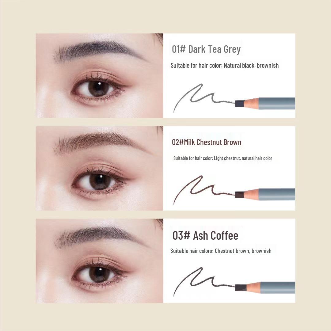 

Flamingo Hard Core Sweat-proof Eyebrow Pencil - Natural, No Smudge, Makeup Artist Tool 01# Dark Tea Gray