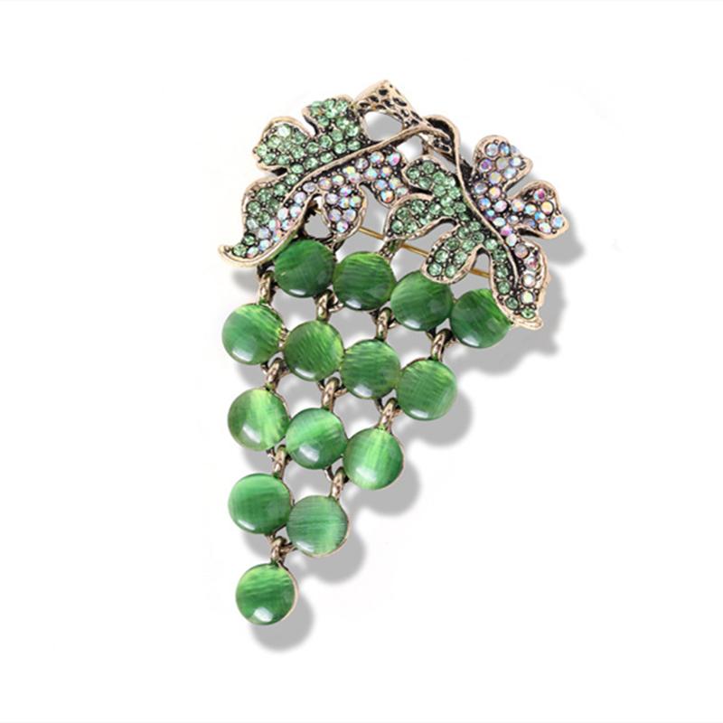 Grüne Traubenbrosche für Damen, Früchte, Hochzeiten, Bankett, Broschen, Neujahrsgeschenke