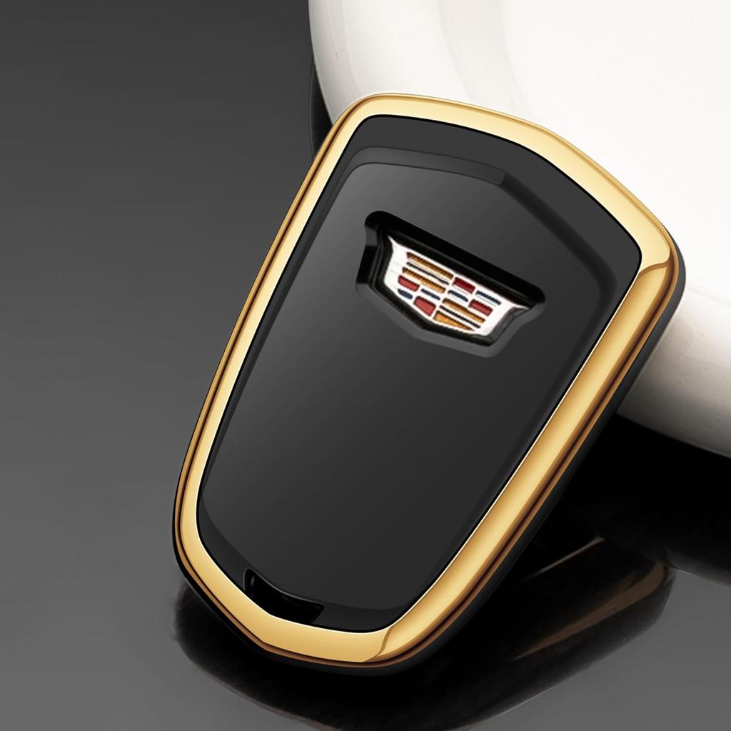 for Cadillac Key Fob Cover 5 Buttons Car Key Case fits Cadi ATS CT6 CTS ELR SRX XTS XT4 XT5 XT6 2025 2024