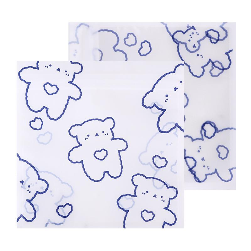 TETP 50Pcs Ziplock Bag With Claer Window Handmade Candy Lollipop Chocolate Macarons Packaging Favors DIY Headdress Bracelet Pack