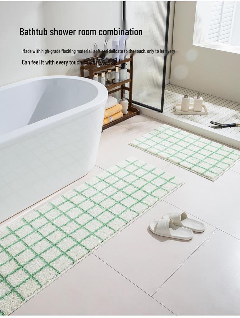 Korean-Style Non-Slip Water-Absorbing Floor Mat for Bathroom, Entrance, or Bedroom