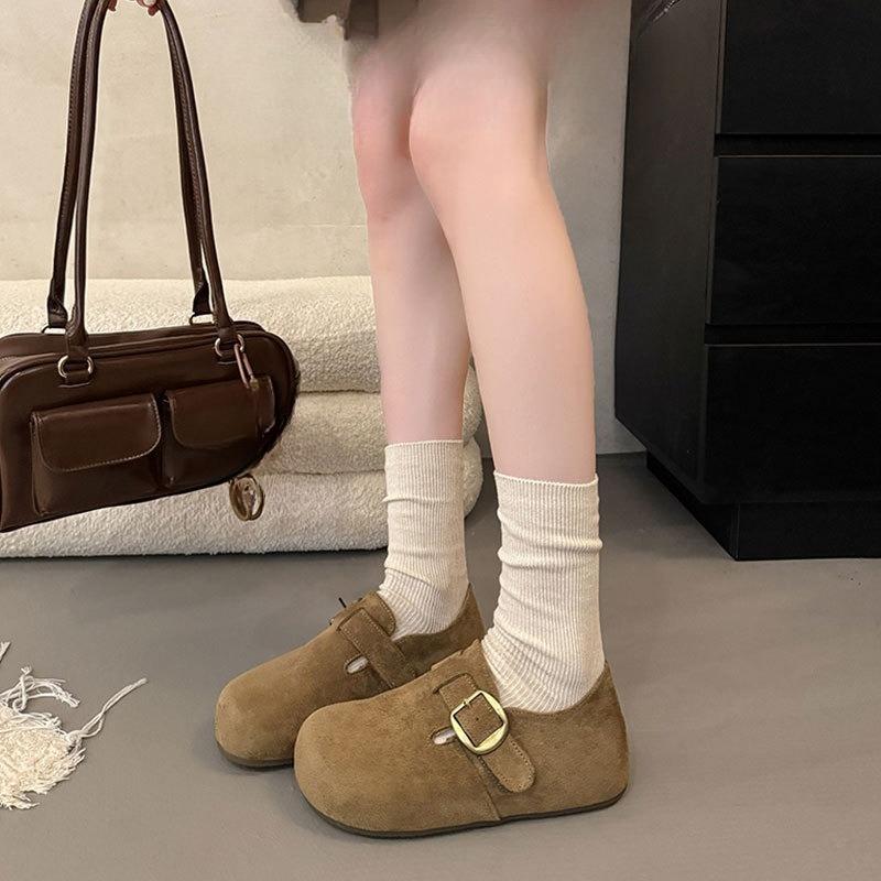 New Thick-soled Women's Shoes with Insole Height Increase, Retro Full-bag Height Increase, Versatile Single Shoes