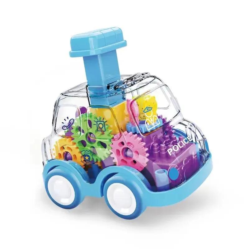 

Cartoon Children S Press Gear Car Toy Lnertia Pull-Back Transparent Car Baby Puzzle Sliding Toy Child Boy Girl 1-3 Year Old Gift