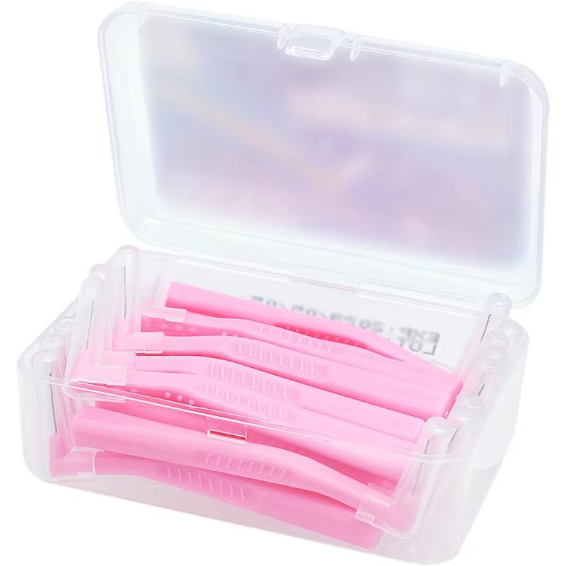 20Pcs Push-Pull Interdental Brush L-Type For Orthodontic Braces Micro Soft Brush Brackets Cleaning Toothpick