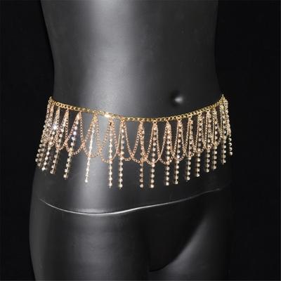 Elegant Rhinestones Body Chain Waist Jewelry For Women Tassels Waist Chain Party Dress Accessory Stage Performances Props