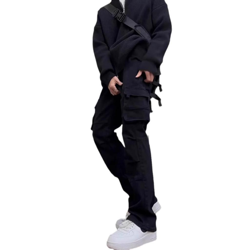 2025 Retro High Street Men's Wide-Leg Cargo Pants: Fashion Trend Casual Wear