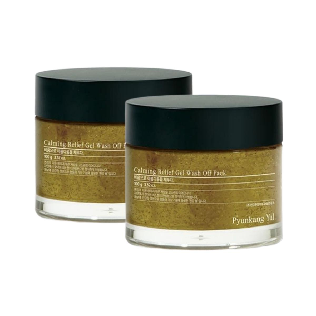 Pyunkang Yul Calming Relief Gel Wash-Off Pack Soothing & Hydrating Facial Mask 100g (Pack of 2)