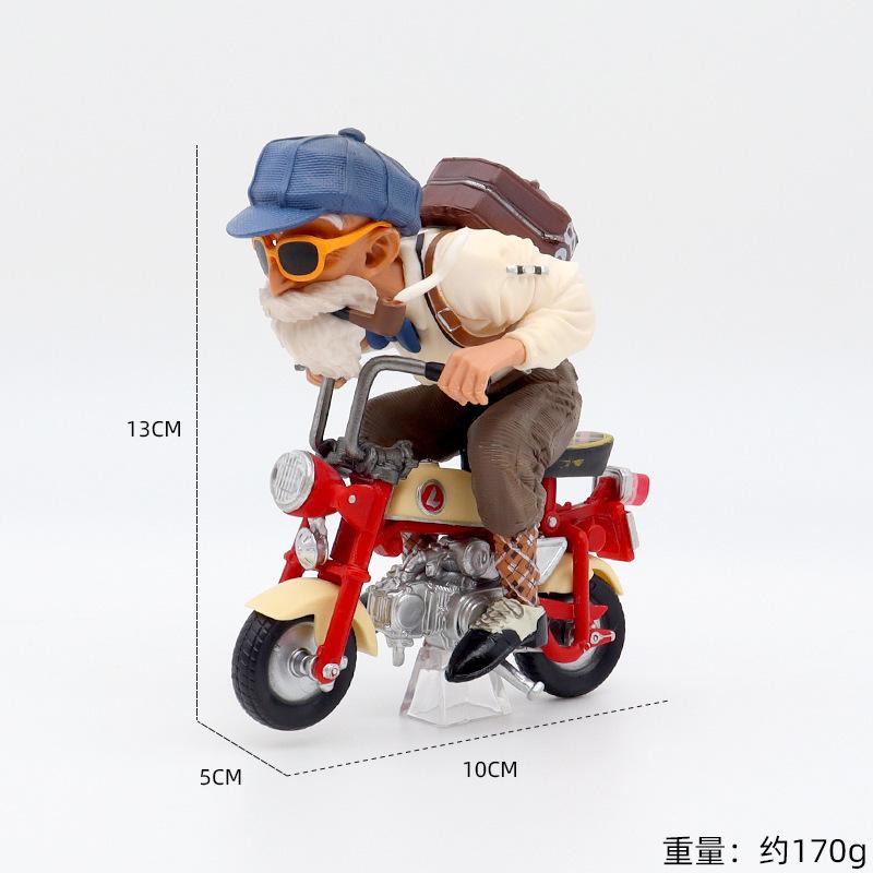 Anime Dragon Ball Z Anime Figure Son Goku Master Roshi Locomotives PVC Action Kame Sennin Motorcycle Toys Model Collector Gifts