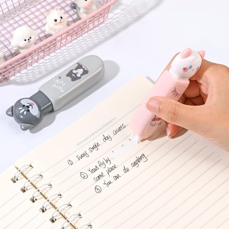 1/4pcs Lovely Cat Correction Tape Cute Cartoon Kitty Press Function Correcting Tapes Office School