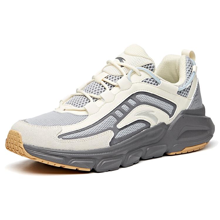 Anta Vintage Cushioning Slip Resistant Abrasion Resistant Low top Running Shoes Men's Mist White 912035581-5