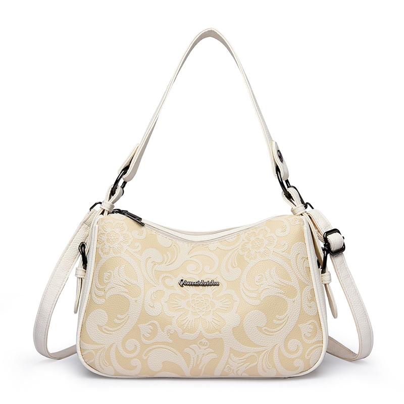 Sac Hobo Vintage à Motif Floral Gaufré pour Femmes - Sac à Bandoulière Mode en Similicuir pour l'Épaule avec Bandoulière Réglable pour le Quotidien Décontracté