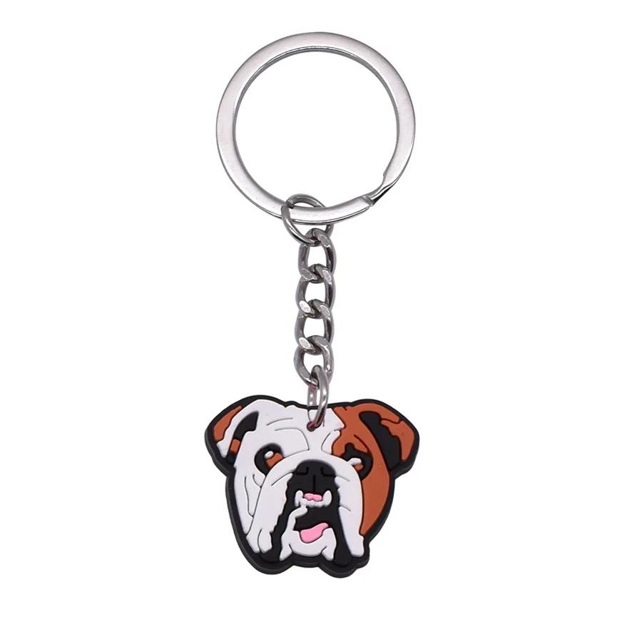 New Arrival Adorable Pet Dogs PVC Soft Keychains Bag Hanging Pendant Car Keyrings Animals Key Chains Accessories Wholesale Gift