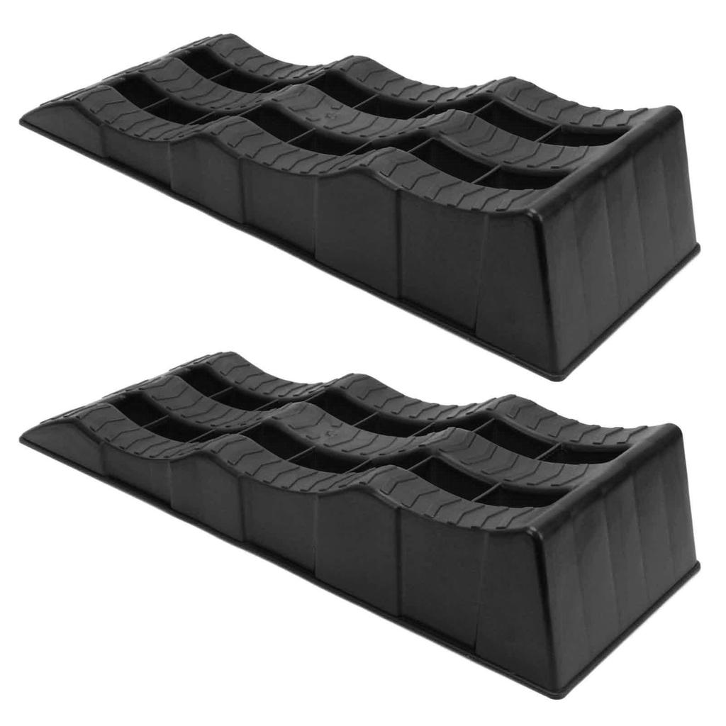 2PCS Automotive Leveling Ramp 7716LBS Capacity 3 Different Height Long Lasting Use for Travel
