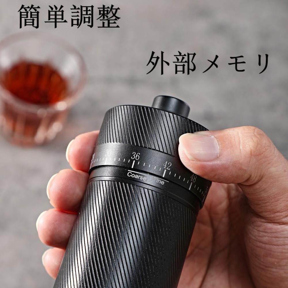 Coffee Space Coffee Mill Manual Coffee Grinder Hand Grinding Coffee Mill Magnetic Powder Receiver Large Capacity 28 grams External Coarseness