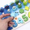 3D Preschool Children Educational Toys Wooden Montessori Arithmetic Magnetic Fishing Digital Shape Matching Building Block Toys