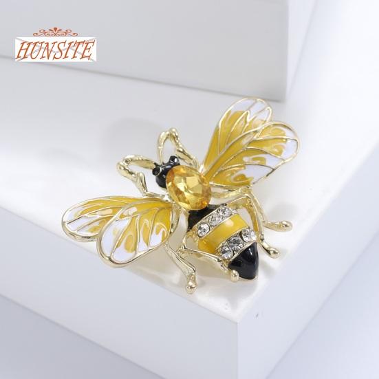 Bee Brooch Pin Sparkling Rustproof Corrosion Resistant Large Insect Brooch Pin Fashion Dress Coat Accessories