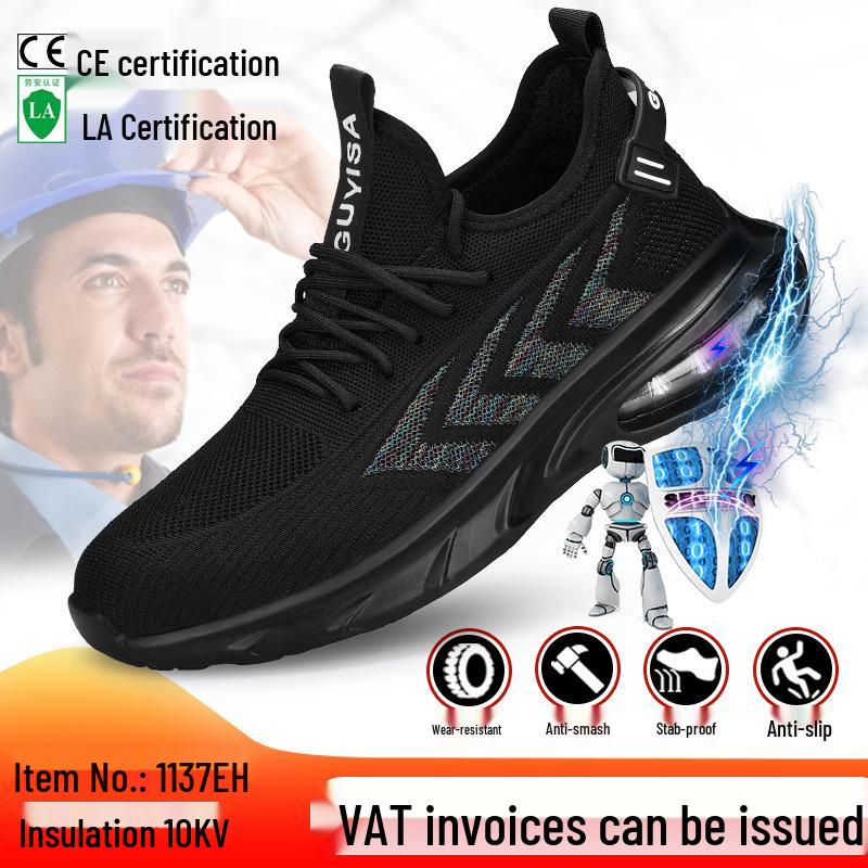 Men's 10KV Breathable Insulated Safety Shoes: Lightweight, Anti-Smash, Anti-Puncture, Comfortable Electrician Footwear.