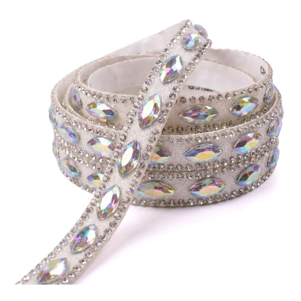 New Horse Eye Shape Rhinestone Chain Self Adhesive Flexible DIY Accessory Shiny Rhinestone Tape Dance Costumes античная латунь