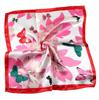 50x50cm Floral Print Satin Silk Scarf 100% Polyester Multifunctional Square Neck Scarves for Women