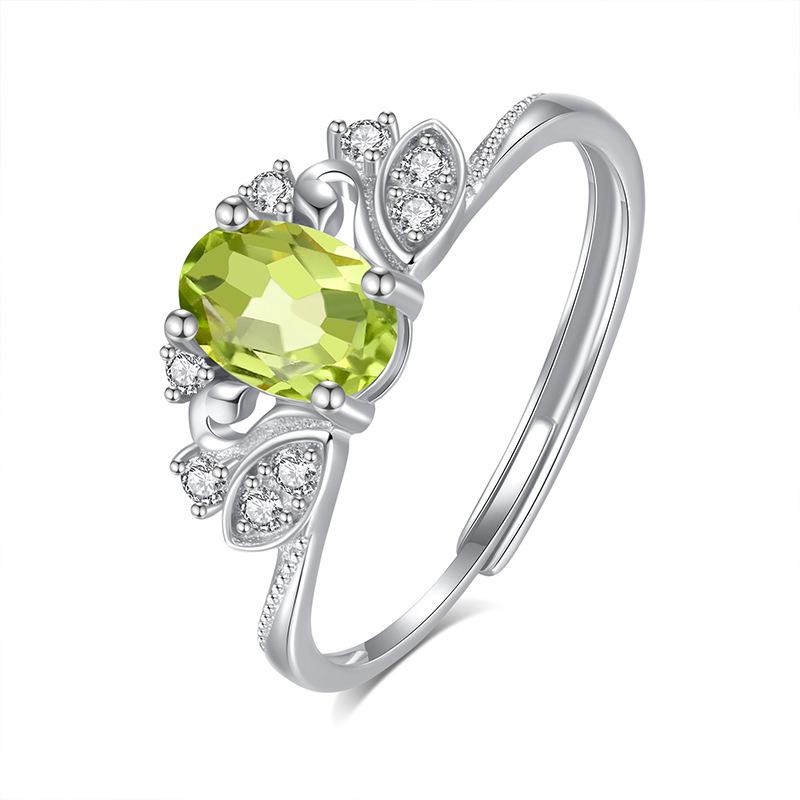 Natural spar s925 sterling silver ring women's non-fading ring flying together high-end accessories women's daily jewelry gifts