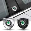 1/2Pcs Car Accessories 3D Metal Shield Body Trunk Emblem Stickers For Octavia 5 7 Rapid Fabia A7 Superb KAMIQ Roomster VRS