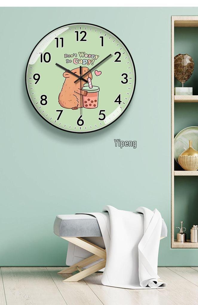 Capybara-Themed Silent Wall Clock for Home and Children's Study