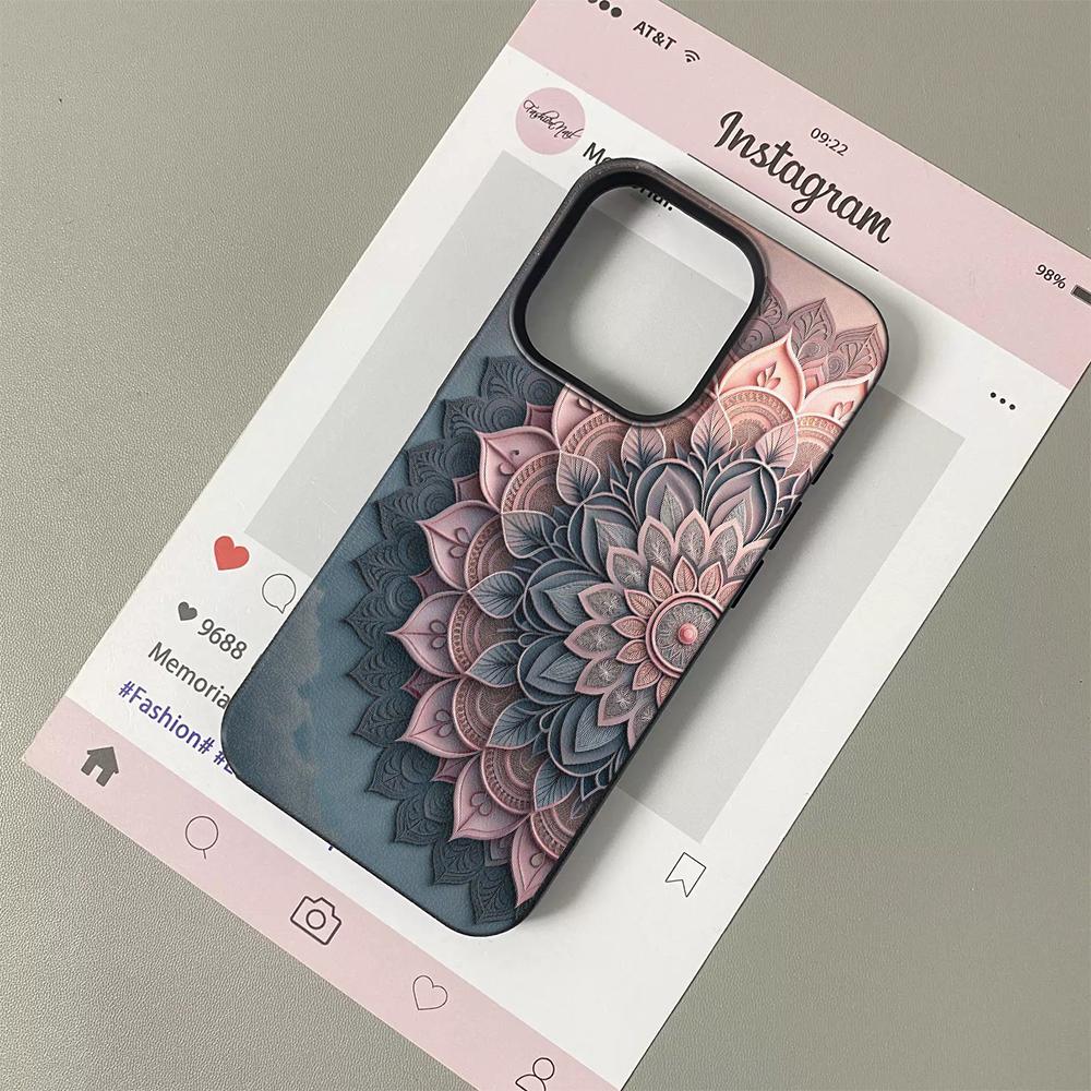 

Black Gold Mandala Flower Phone Case For iPhone 17 17Air 16 15 14 13 12 11 Plus Pro Max High Quality Silicone Soft Cover Funda iPhone 13 Pro