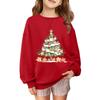 Children's Fashionable Casual Long-sleeved Loose Christmas Print Pullover Sweatshirt