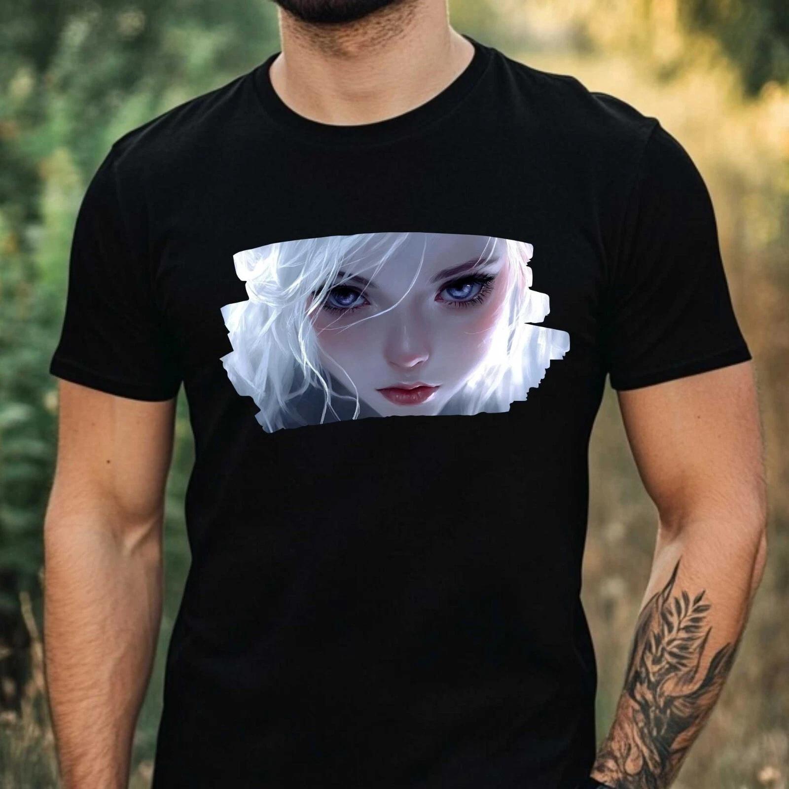T-Shirt Herren Anime Girl Motiv Baumwolle Größe XS bis 5XL XXXL