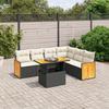 VidaXL Salon de Jardin avec Coussins 7 pcs, Canapés de Terrasse, Ensemble de Meubles de Patio, Mobilier d'Extérieur, Noir 3273975